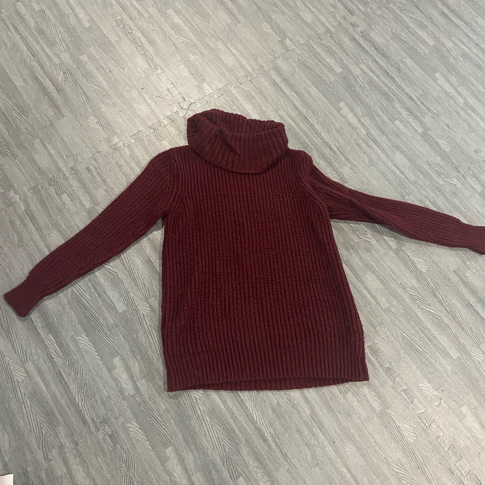 Cozy Burgundy Turtleneck Sweater